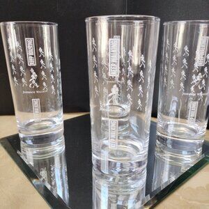 Set Of 4 Johnnie Walker cocktail Glass, Keep Walking Logo 6"X2"5
